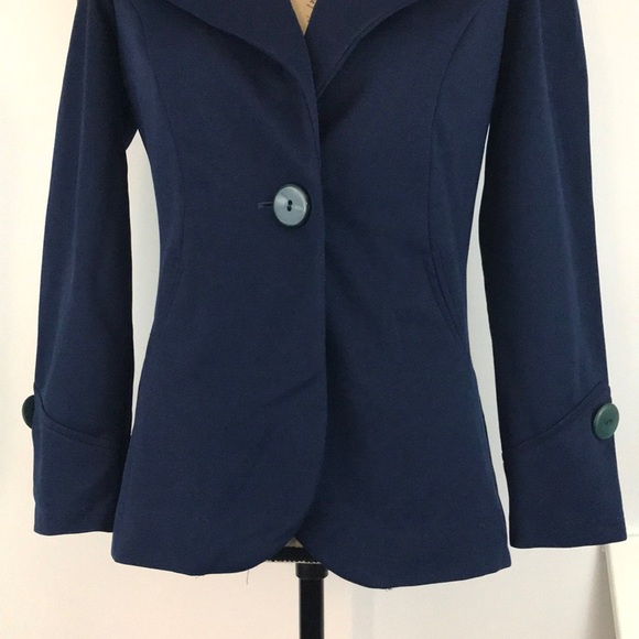 Vintage Sears JR .Baguar Navy Blue Blazer Jacket Size 9 - Picture 3 of 7